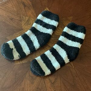 Cozy Black and Gray Striped Socks